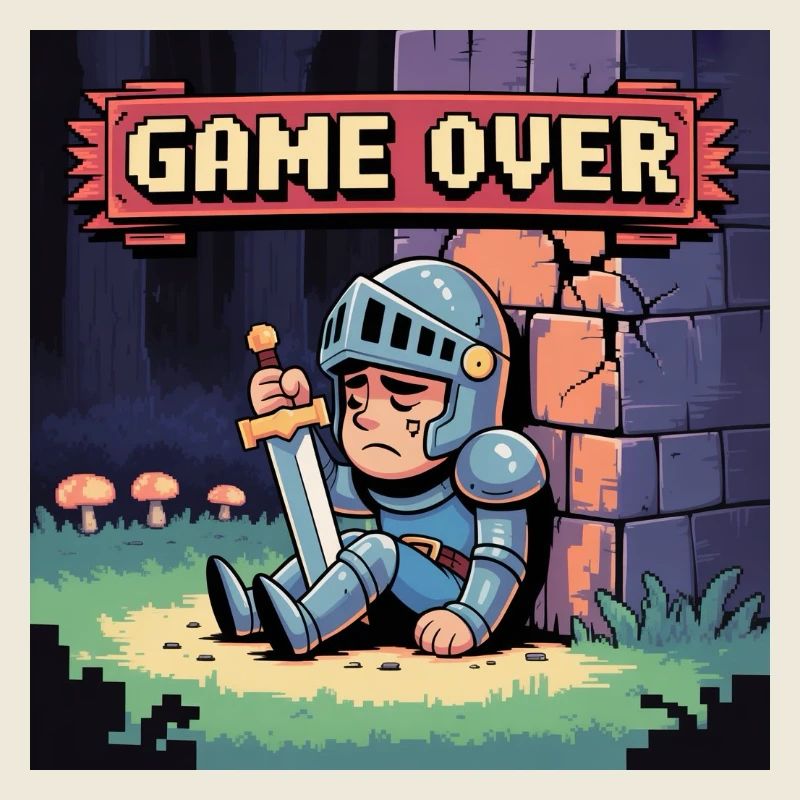 Un personnage de pixel brûlé par l’art