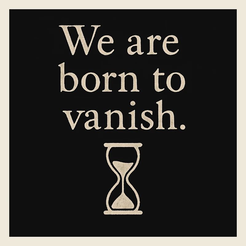 Vergänglichkeit Spruch mit Sanduhrdesign