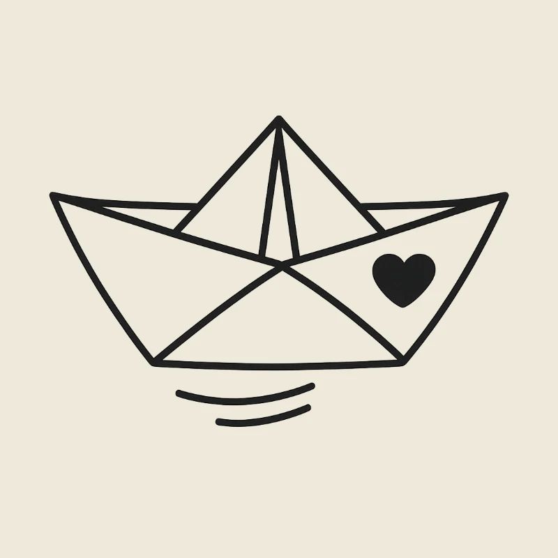 Herz Papierboot Illustration