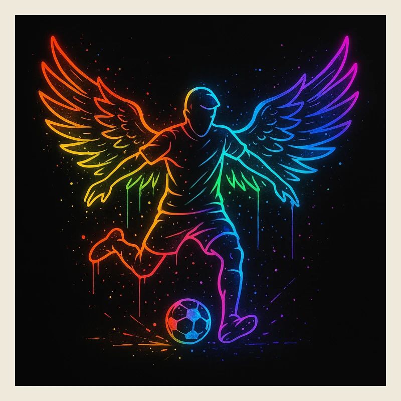 Neon Wings Soccer Player Design