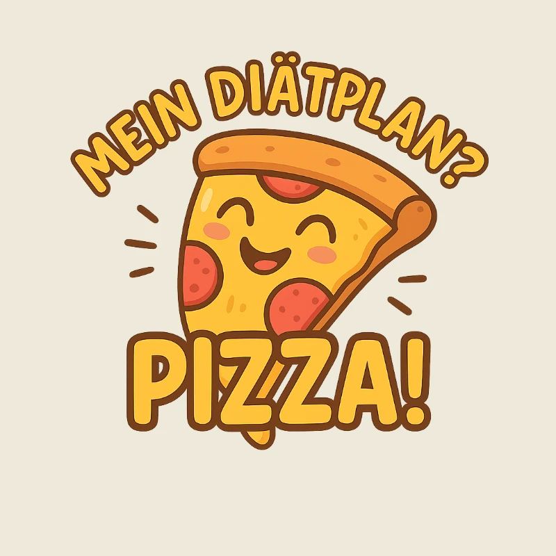 Funny pizza motif with question