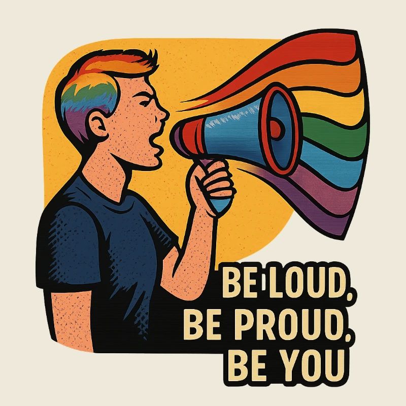 LGBTQ-Regenbogen-Megaphon-Illustration