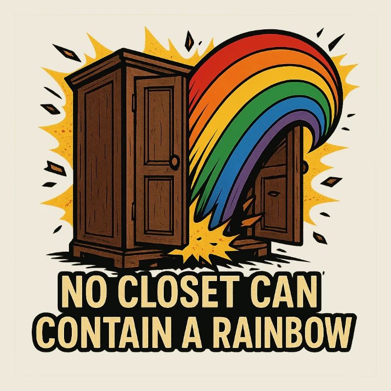 Regenbogen-Flucht aus dem Schrank Illustration