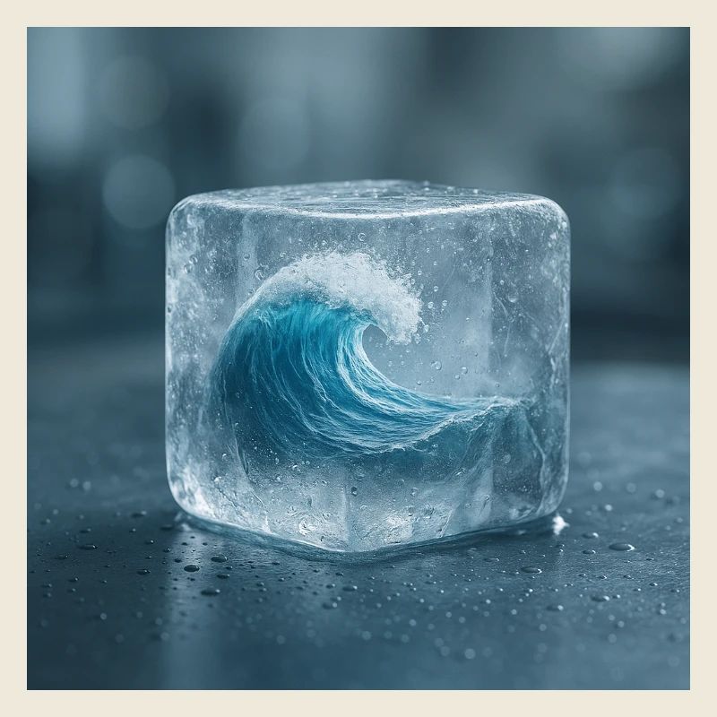 Sculpture de glace avec vague de mer