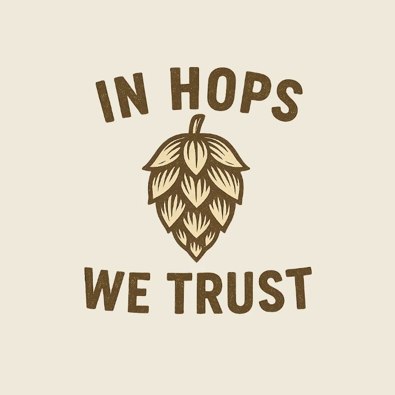 In Hops We Trust Text with Hops Aromatics