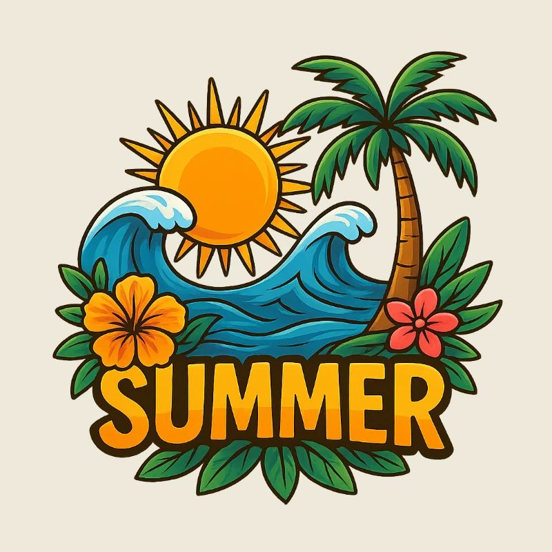 Summer Tropical Paradise Motif