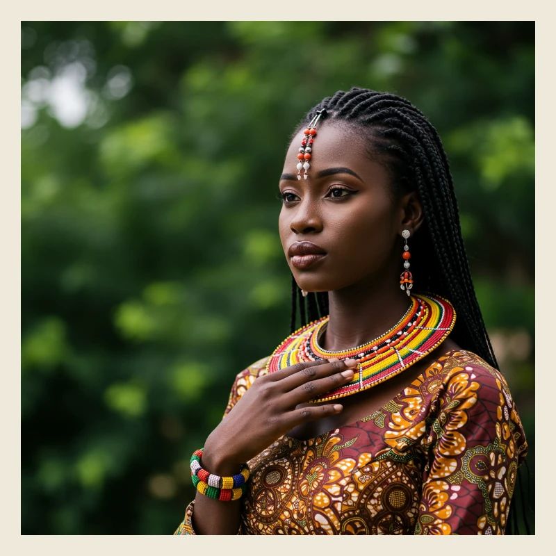 Afroetnic Portrait mit traditionellem Schmuck
