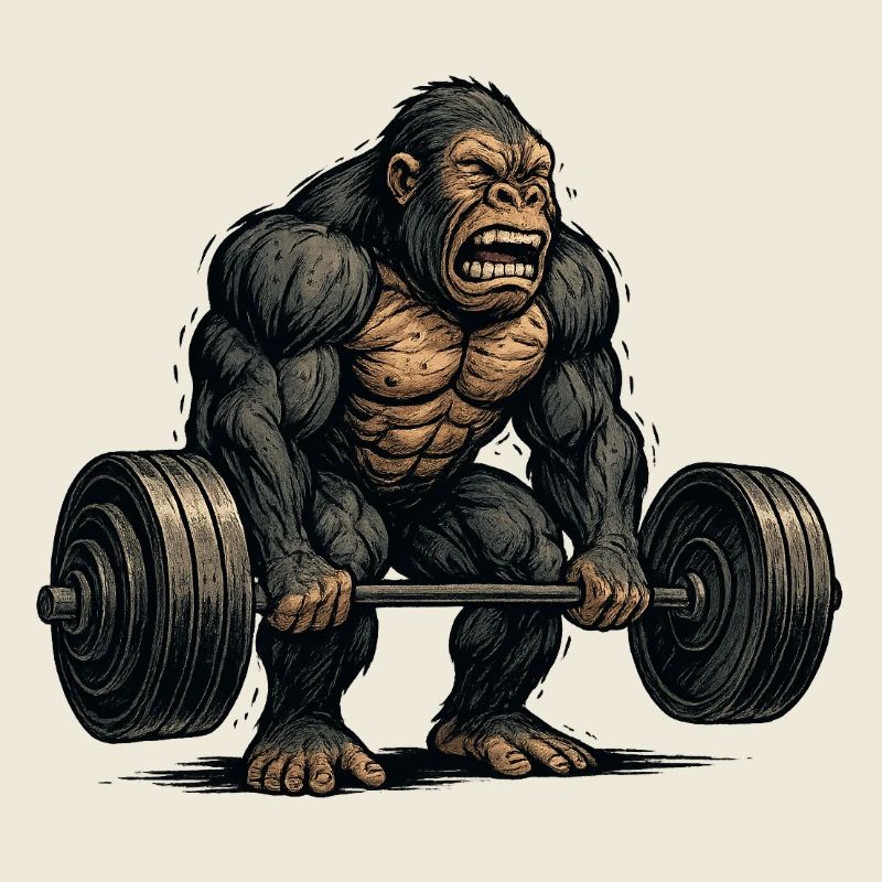 Ästischer Affe mit Hantel