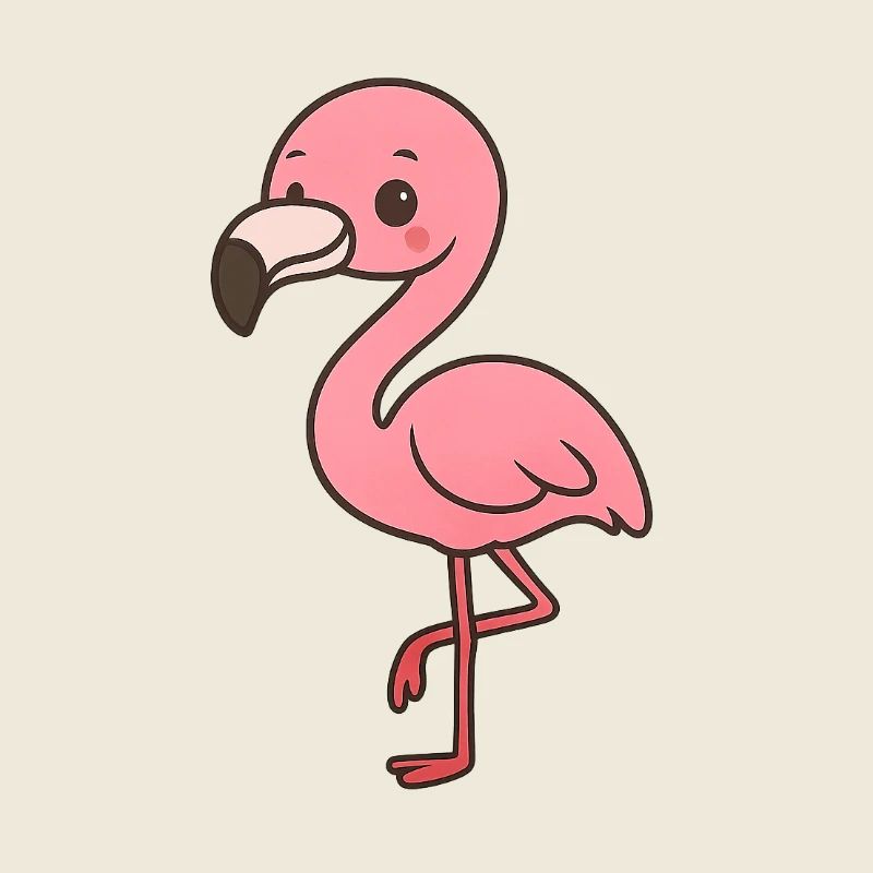 Verspielter Flamingo mit Witz