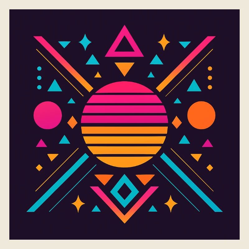Geometrisches Synthwave-Muster