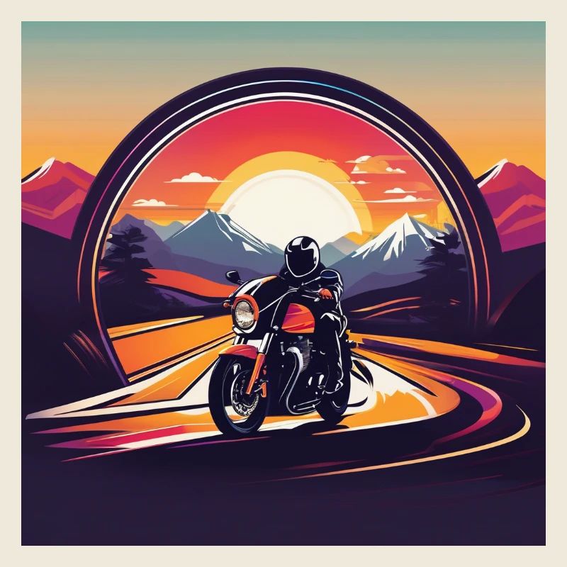 Motorrad Design in den Sonnenuntergang 