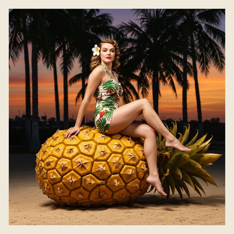 Tropical bikini design with pineapple motif
