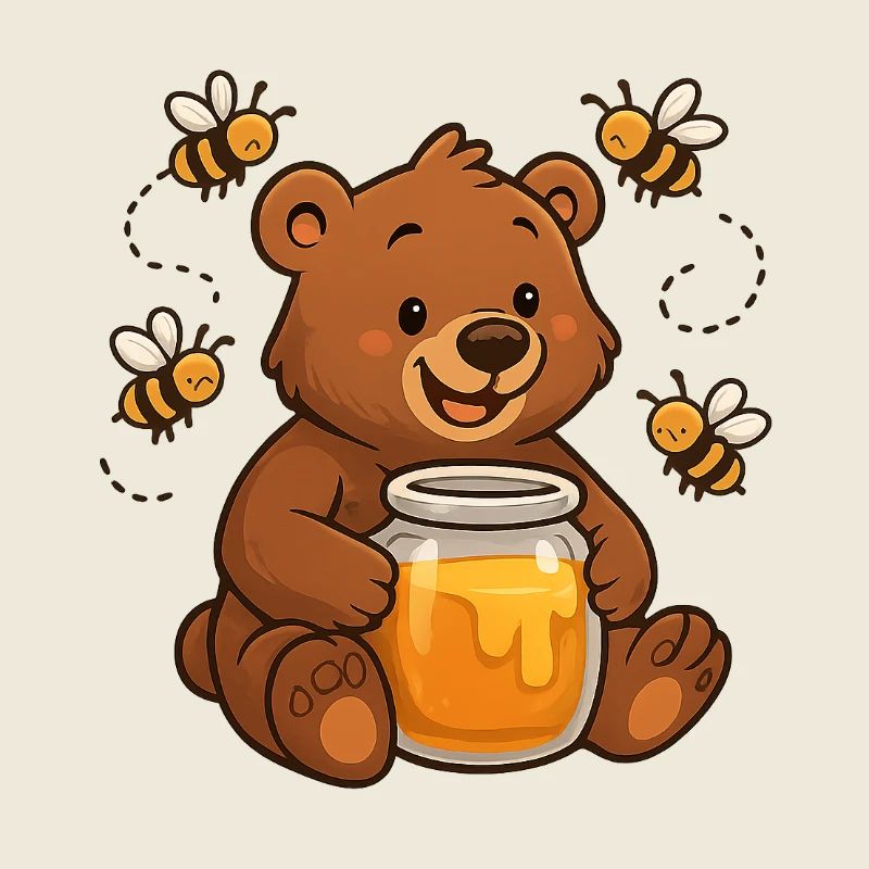 Cute Bear Honey Beekeeper Design