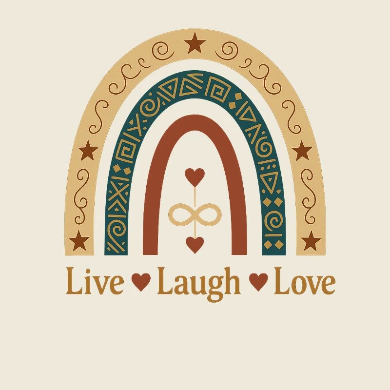 Live Laugh Love Boho Regenbogen
