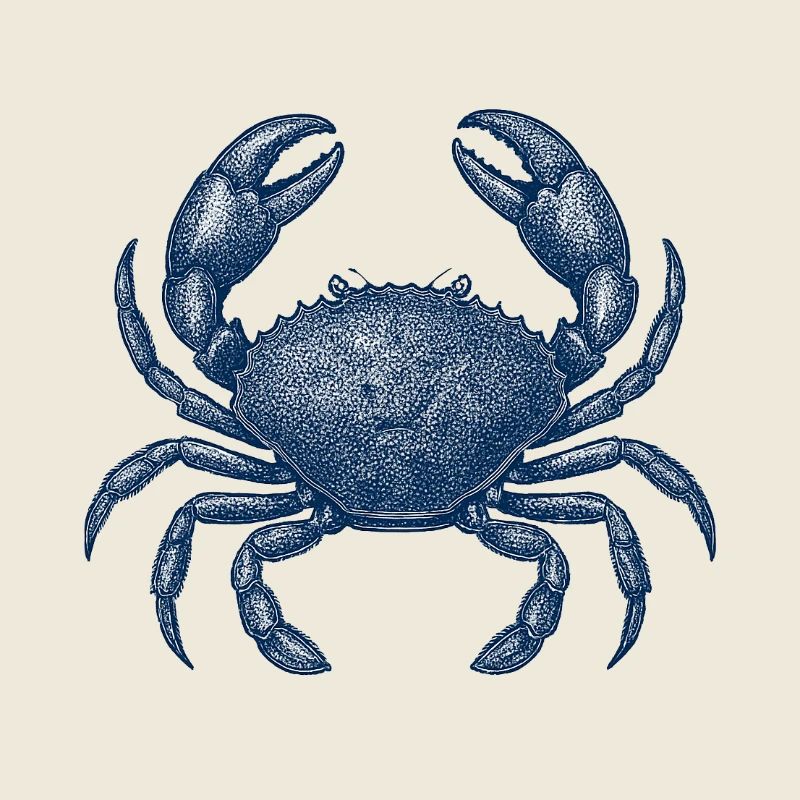 Detaillierte blaue Krabbe Illustration