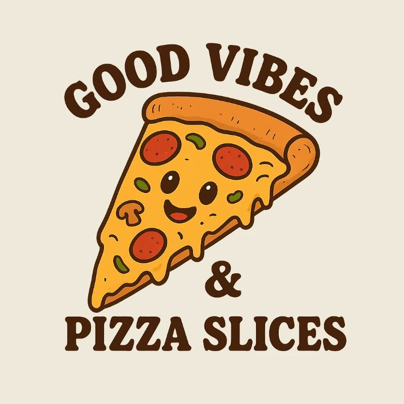 Happy pizza slice illustration