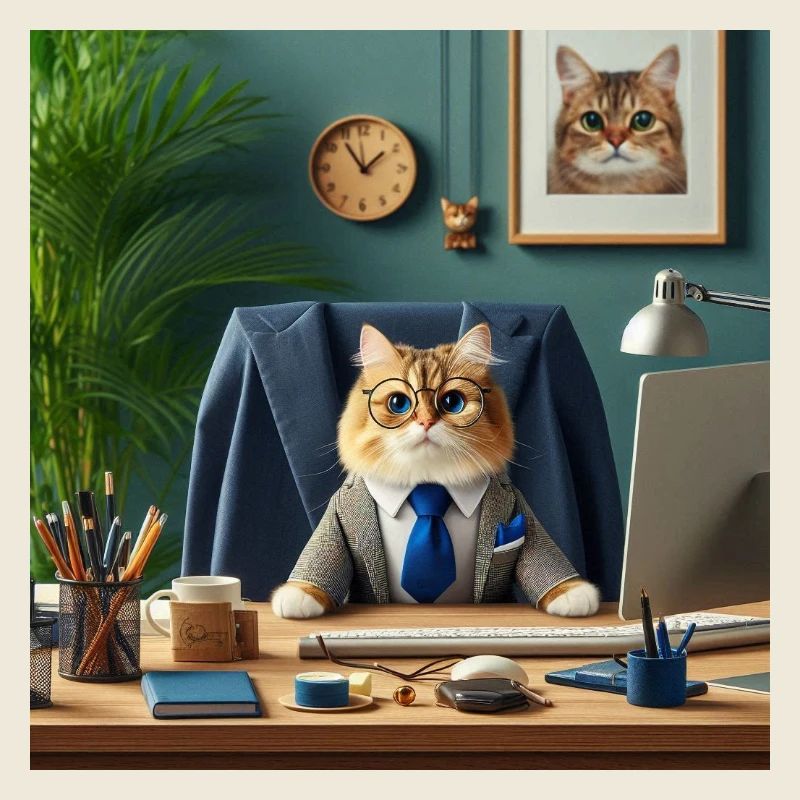 Chatpreneur Katze im Business-Anzug