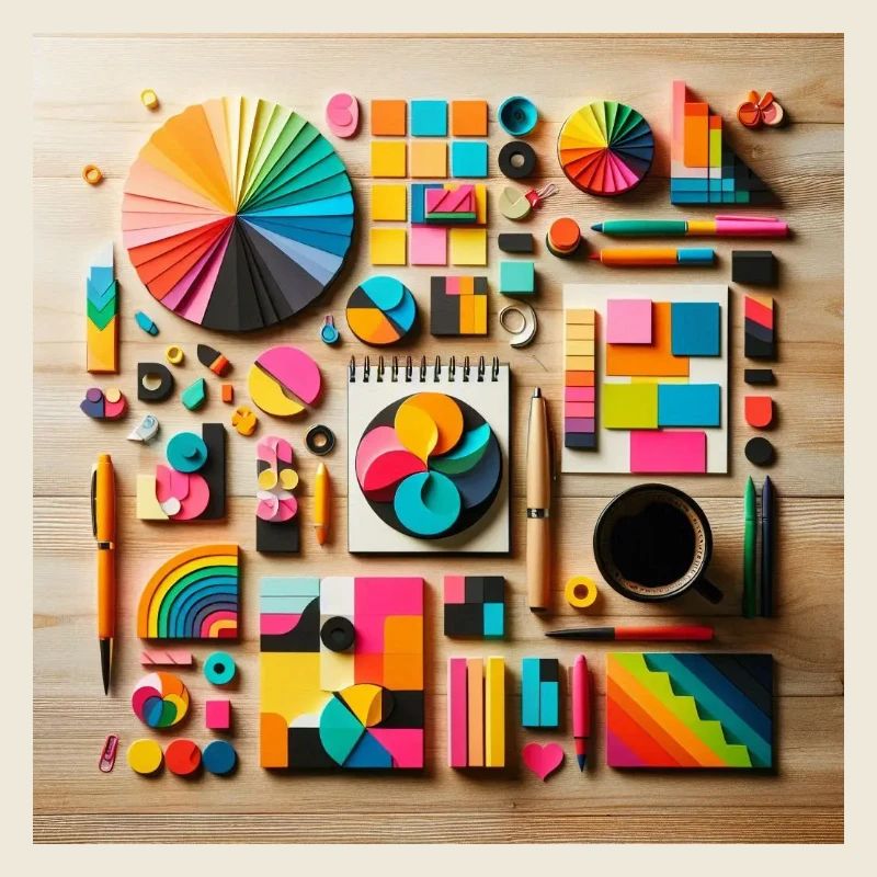 Composition abstraite de formes colorées