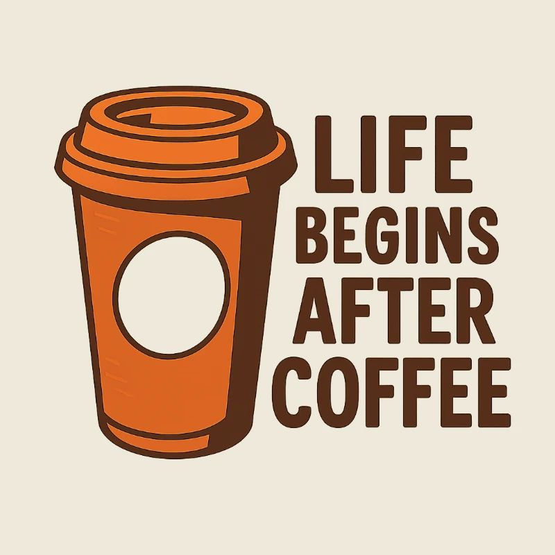 Kaffeegetriebenes Leben Zitat Illustration