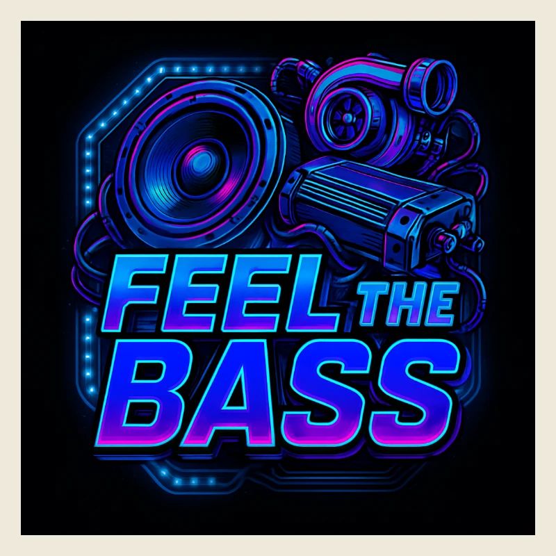 Neon Bass Soundwave T-Shirt Design