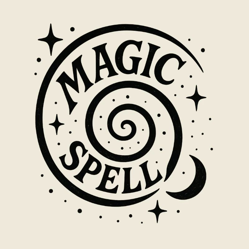 Magic Spiral with Moon and Stars