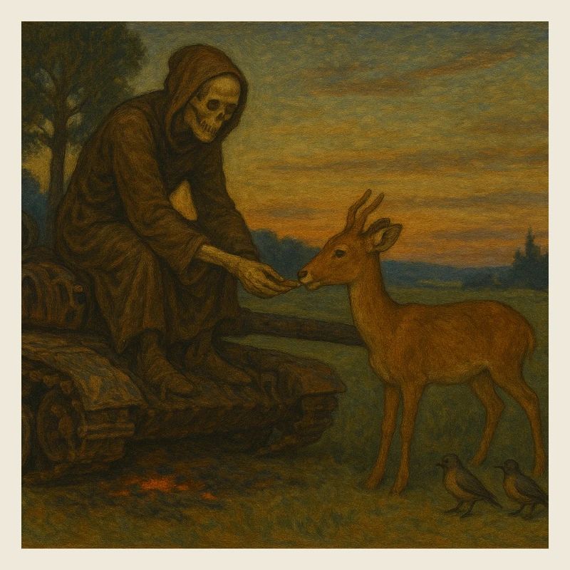 La mort nourrissant un cerf