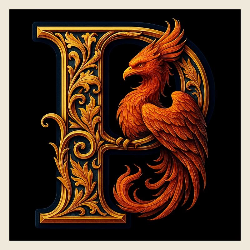P – Magisches Ornament mit Phönix
