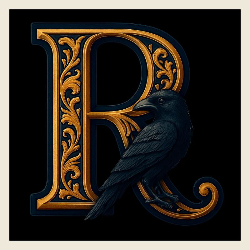 R – Magisches Ornament mit Rabe