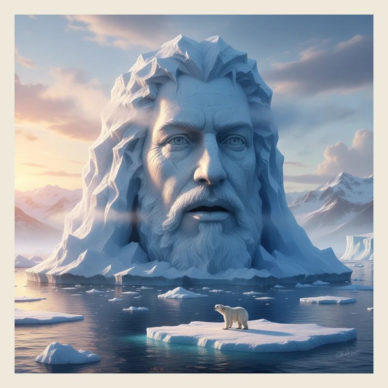 Gletscher-Gesicht aus Eis