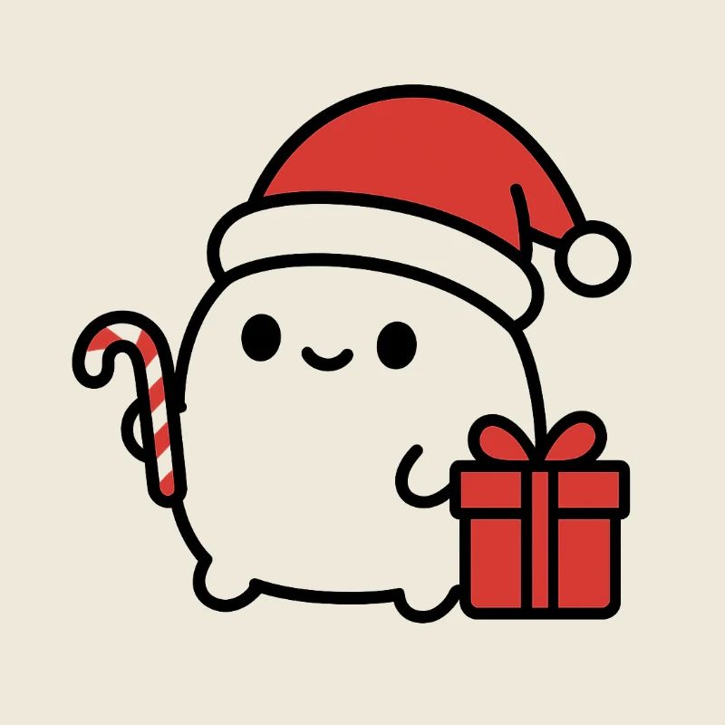 Christmas Cookie with Santa Hat