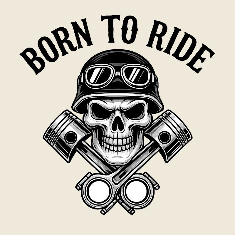 Born to Ride – Skull & Pistons Biker Design