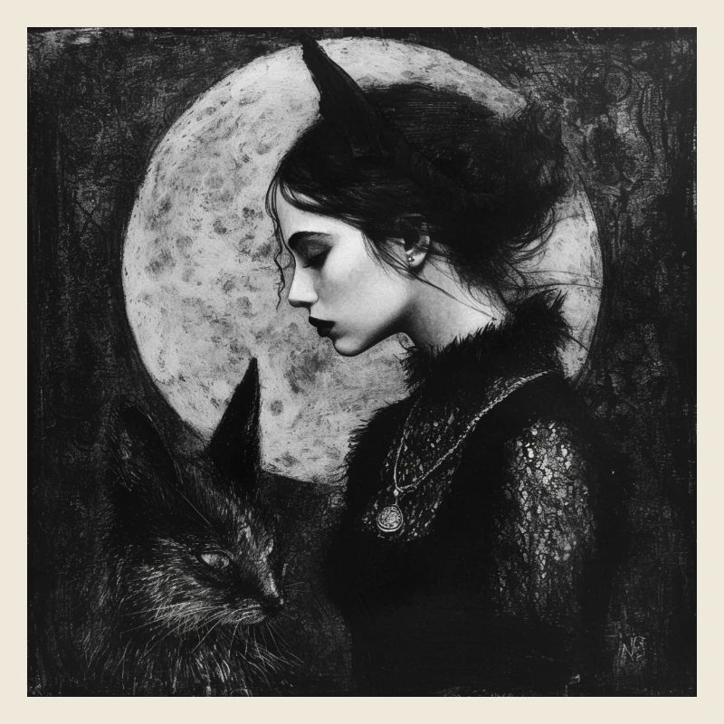 Chat de nuit et fille démone