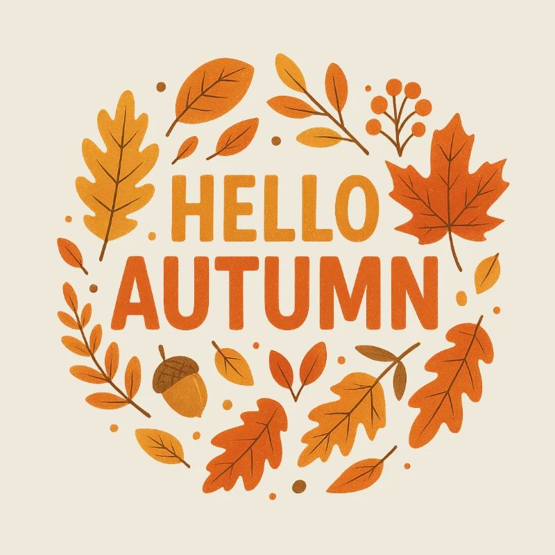 Herbstlaub Begrüßung auf Kleidung