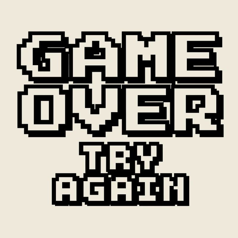 Game Over – Try Again Pixel Design