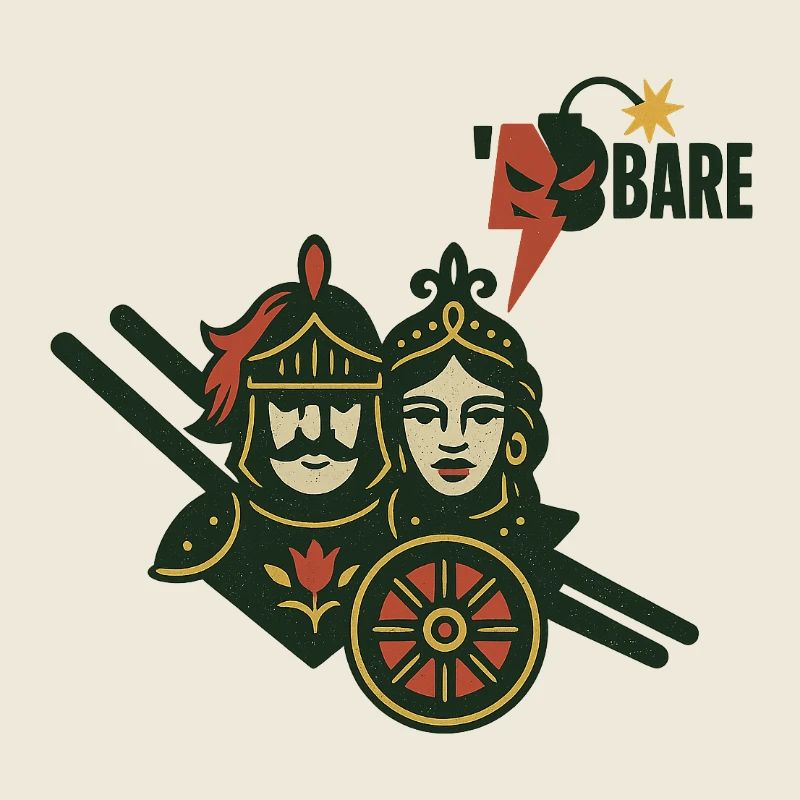 Mittelalterliches Krieger-Duo mit künstlerischer Ästhetik