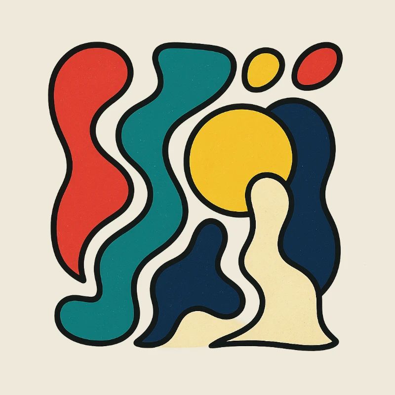 Abstract design with yellow sun