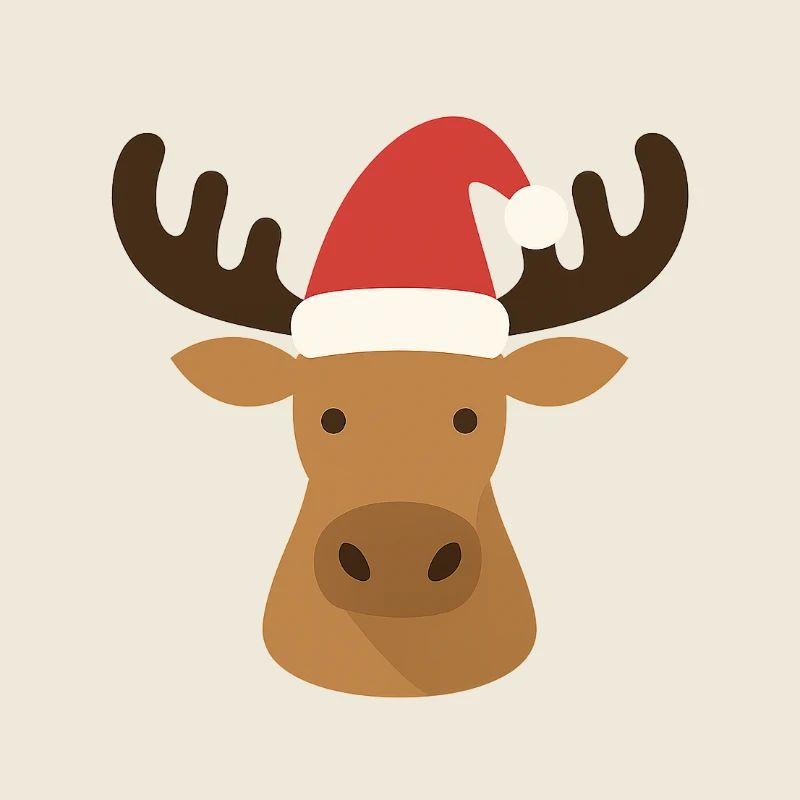 Drôle d’orignal avec chapeau de Noël