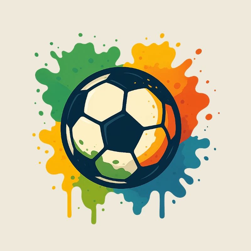 Colorful soccer splatter design
