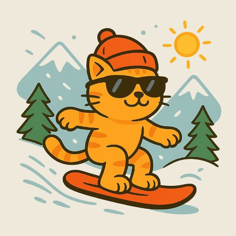 Chat surfeur des cimes en soleil