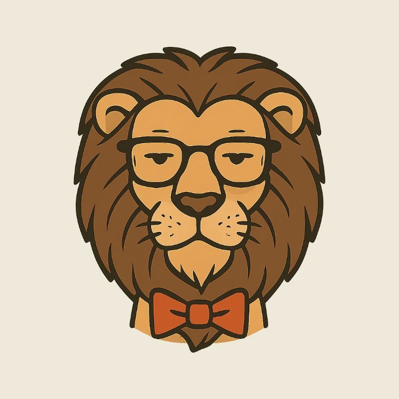 Löwe mit Brille und Fliege