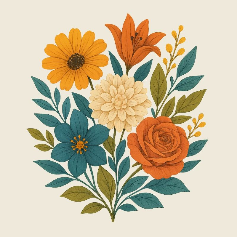 Bouquet de fleurs à l’aquarelle