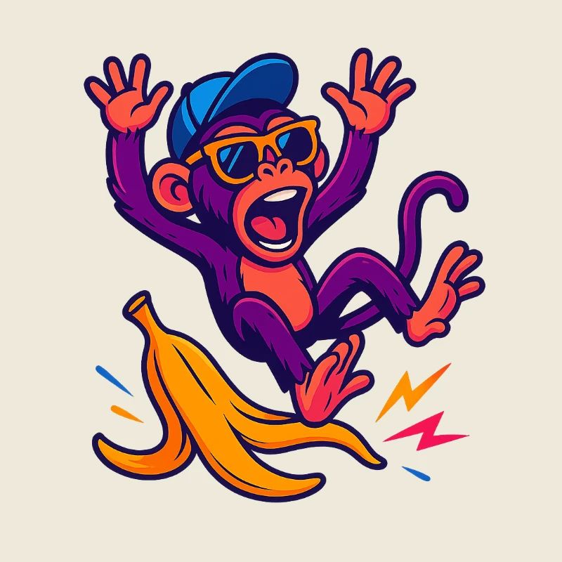 Singe néon avec banane