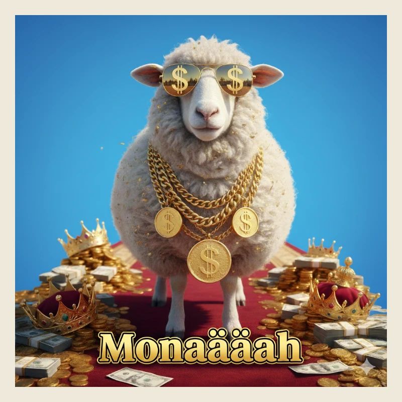 Mouton bling avec chaînes de pièces de monnaie