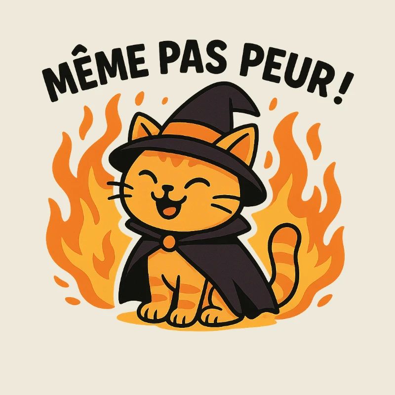 Chat Sorcier Flamme Halloween