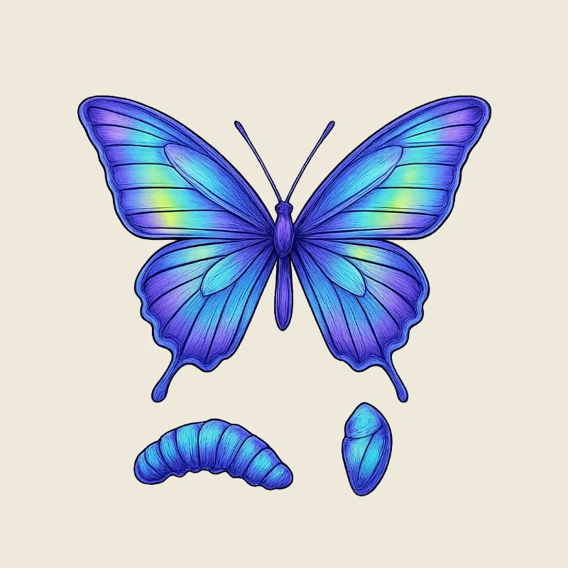 Papillon dégradé bleu