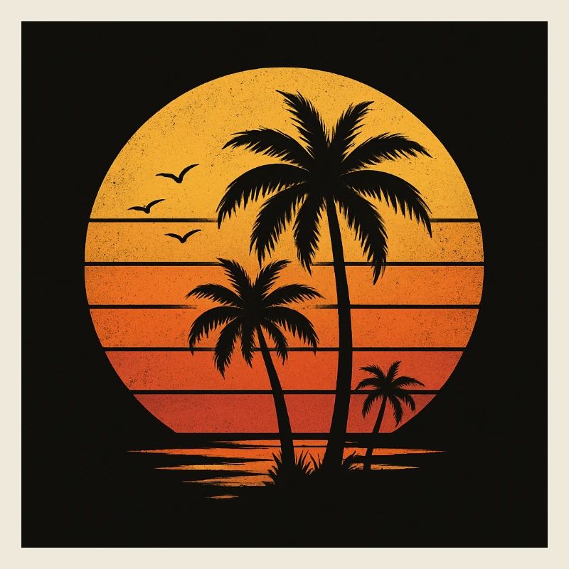 palmier Coucher de soleil d’été