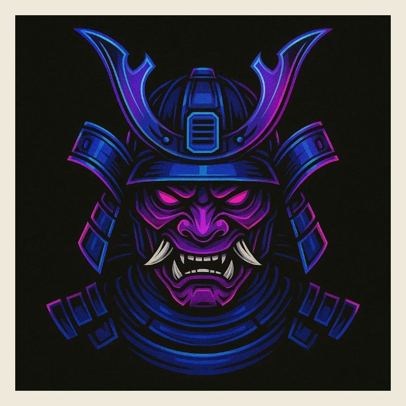 Neon Samurai Maske