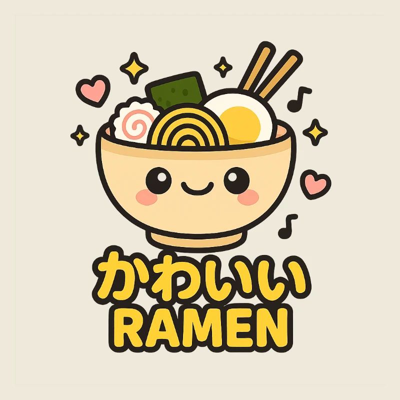Kawaii Ramen Smile Illustration