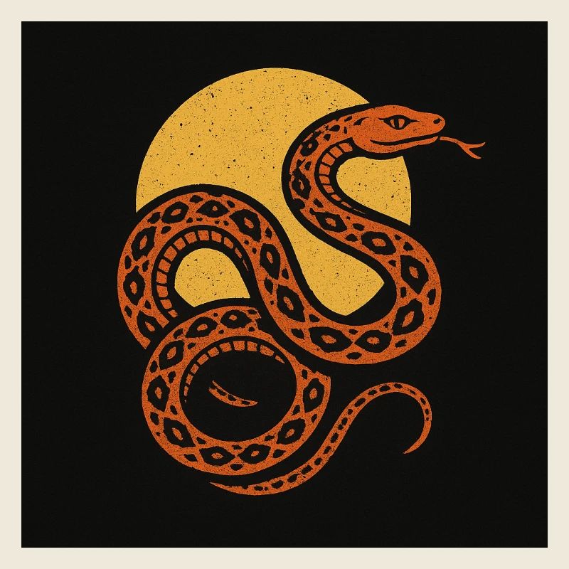 Soleil serpent sur fond sombre