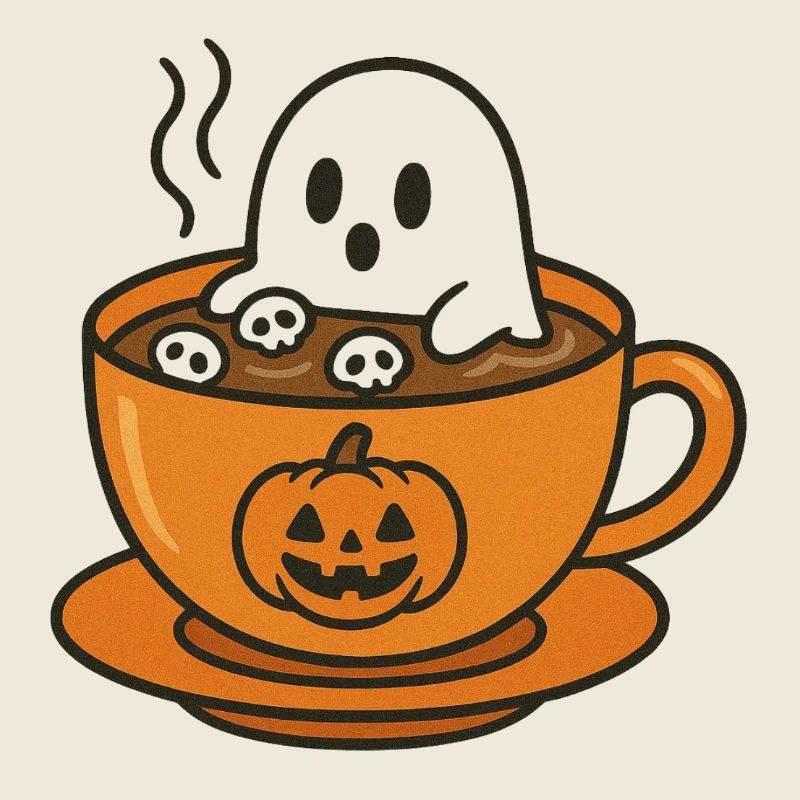 Ghost in Pumpkin Coffee Cup